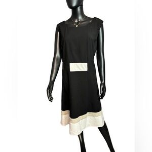 Calvin Klein Black and White Midi Dress